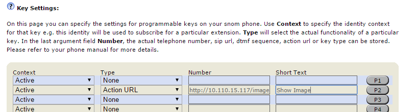 The function key configuration